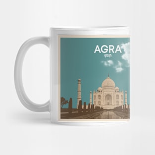 Taj Mahal Agra India Vintage Graphic Art Mug